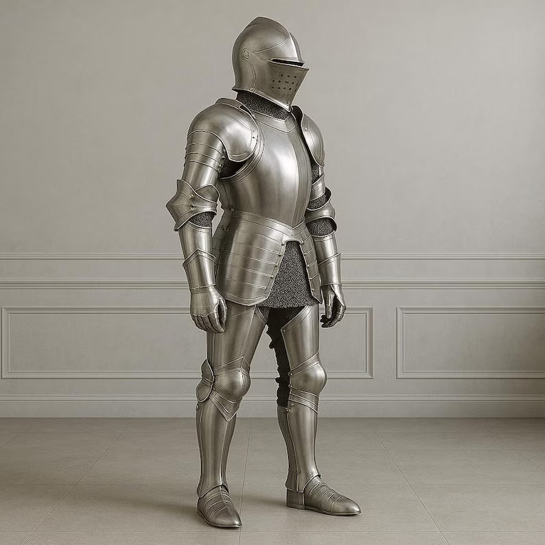 Full Medieval Knight Armor Suit Wearable Steel LARP Cosplay Costume ...