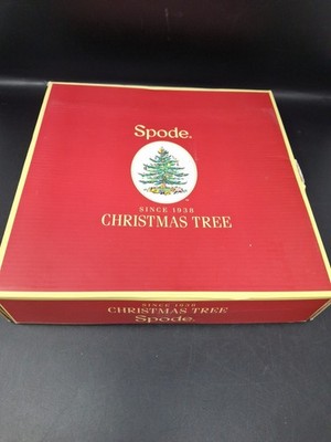 Spode Christmas Tree  10 1/2'' Dinner Plate, Set of 4 NEW WITH TAGS ORIGINAL BOX