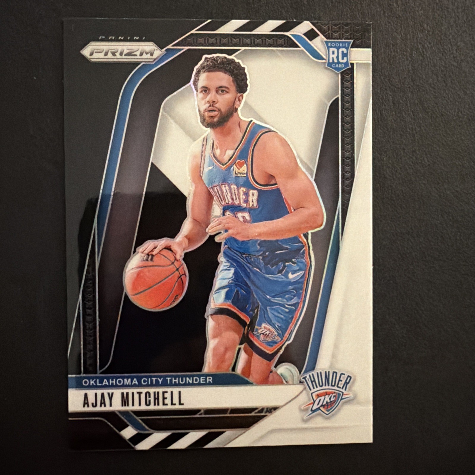 2024-25 Panini Prizm Rookie Ajay Mitchell #226 Black White Panda SSP - Thunder