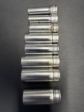 Snap-on 38 Deep Socket Set Sae 12 Point 3834 78 Rough Condition Snap-on 38 Deep Socket Set Sae 12 Point 3834 78 Rough Condition