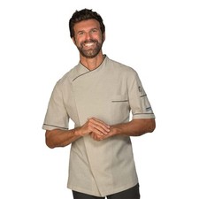 Chef Jacket Dubai Linen Beige ISACCO MPN 059979 Size L XL XXL