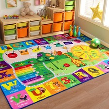 5x7 Playroom Rugs for Kids Washable, Educational and Fun Playmat with ABC Alp...