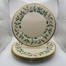 Lenox Dimension Holiday Dinner Plate Gold Tri...