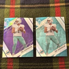 2022 Panini Phoenix Tua Tagovailoa Purple/125 Teal/150 Serial #6 Lot (2 cards)