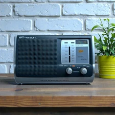 Emerson Portable AM/FM Weather Band Radio Plug-in Or Battery RP6251 Clock TESTED