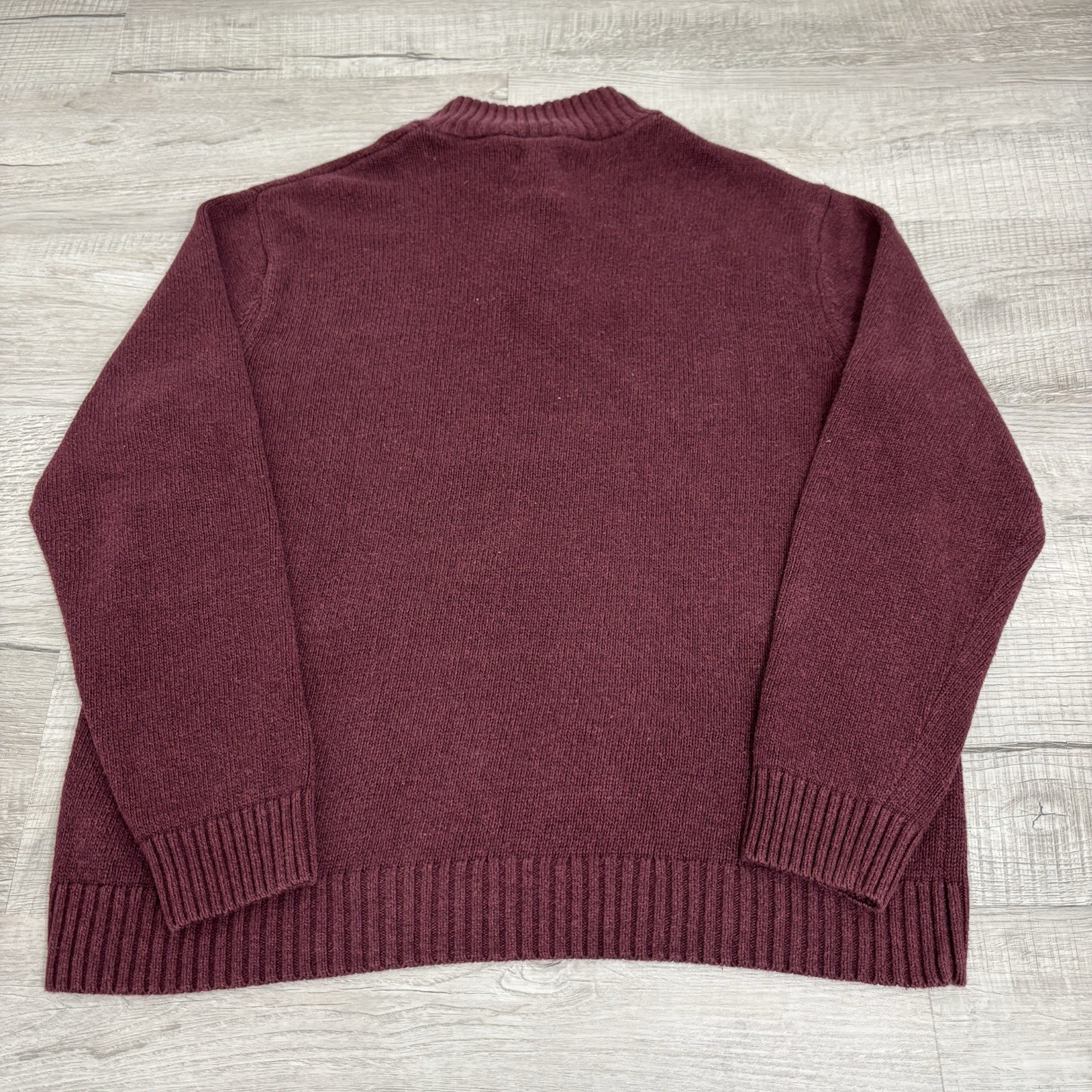 Chaps Solid Maroon Elbow Padded Pullover Sweater … - image 7