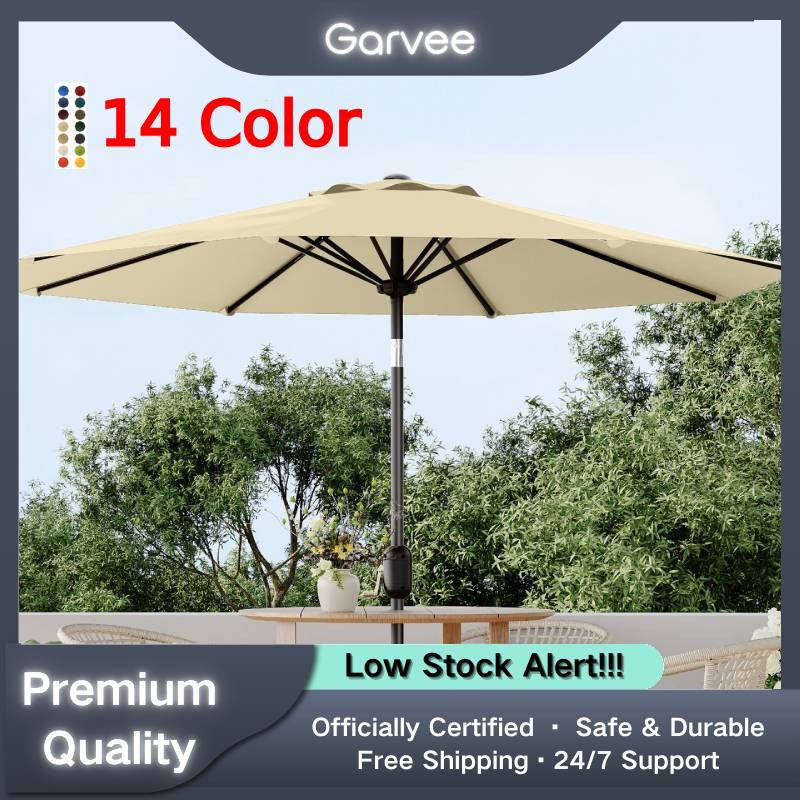 discount patio umbrellas free shipping Heavy-Duty 9FT Outdoor Patio Umbrella Large Market Table Umbrella for Pool  Area