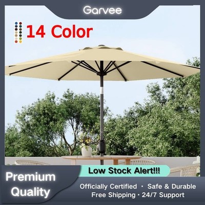 ebay patio umbrella Heavy-Duty 9FT Outdoor Patio Umbrella Large Market Table Umbrella for Pool  Area