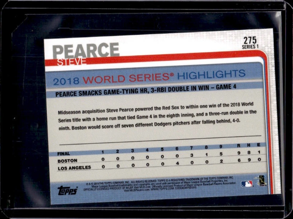 2019 Topps On-Demand Mini Steve Pearce Pink #17/25 Red Sox - Image 2 of 2