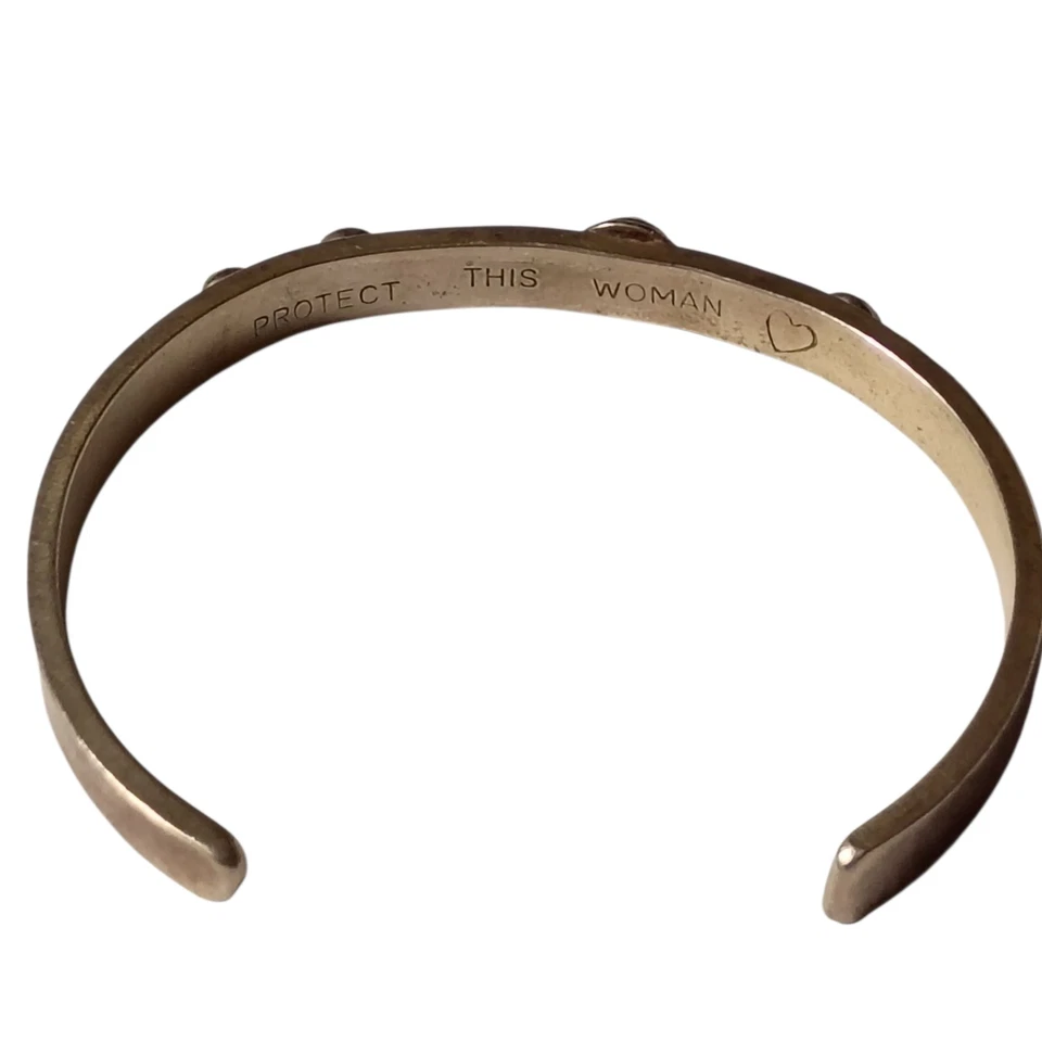  Aesthetic Lucinda Moran Protect This Woman Sterling Silver Cuff Bracelet - Image 3 of 4