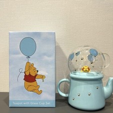 Disney Winnie the Pooh Teapot 4.13x6.29x3.93" /Glass Mug 3.14x4.92x3.93" set 3