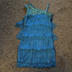 Balera Dancewear Sequin Dance Costume, Blue, Sz Medium Child - EUC!