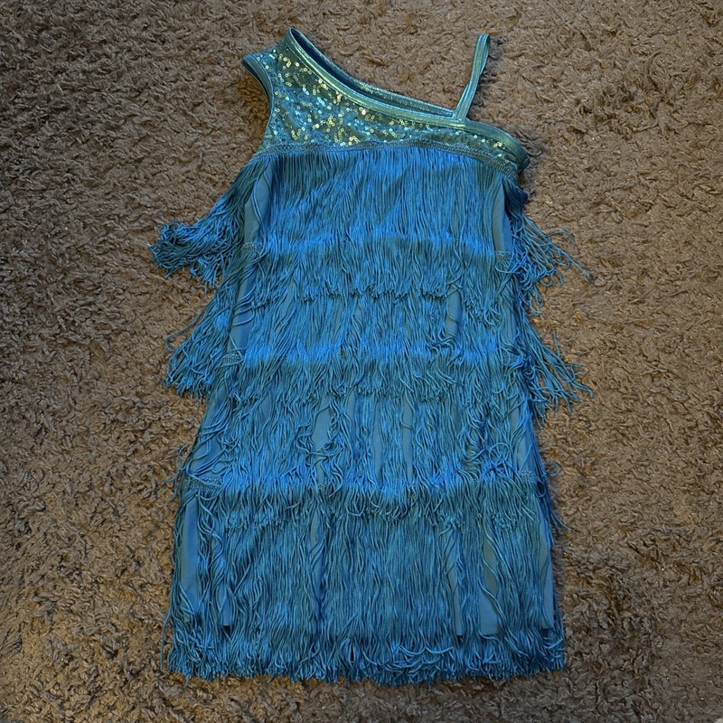 Balera Dancewear Sequin Dance Costume, Blue, Sz Medium Child - EUC!