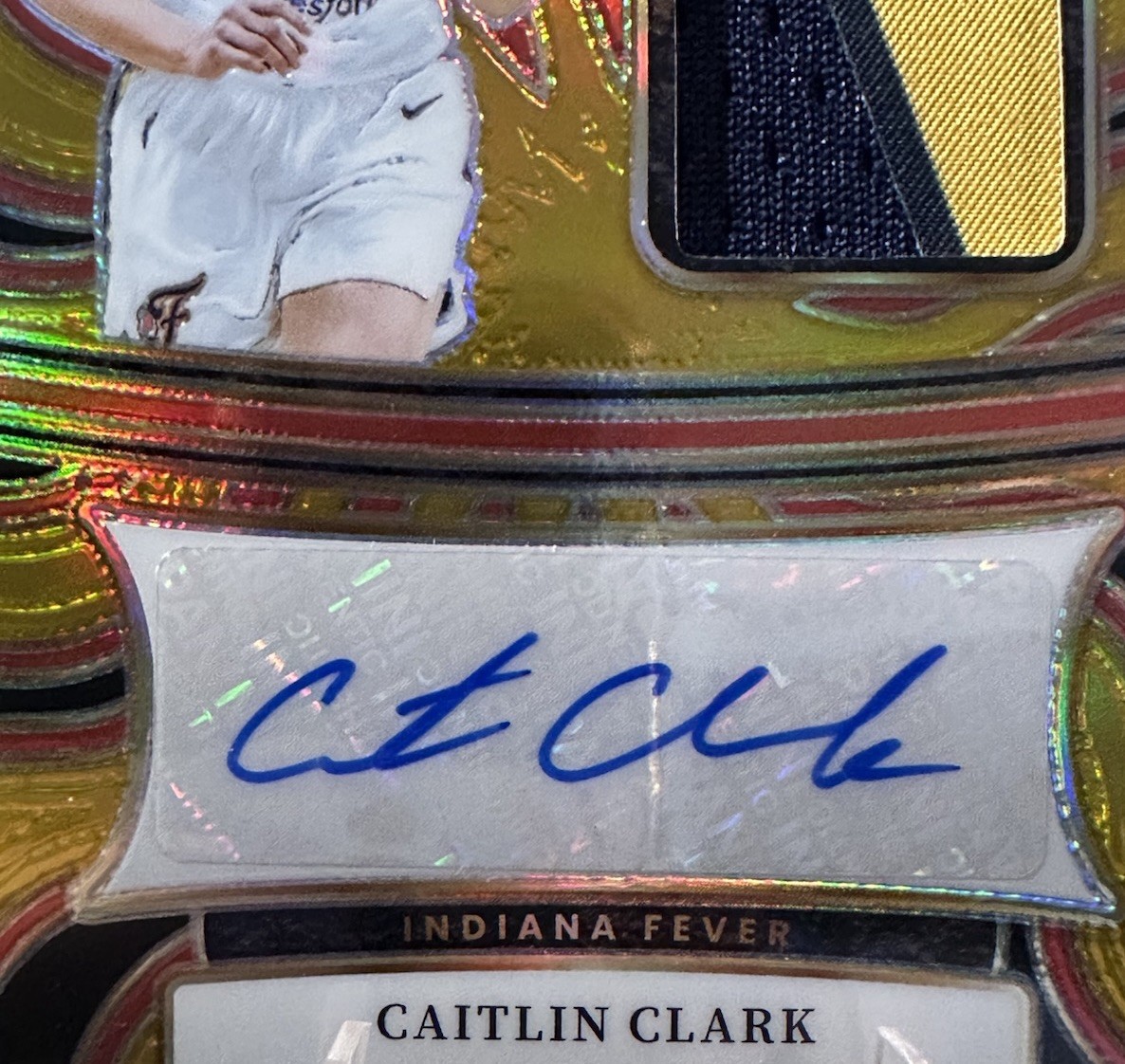 2025 Panini Select WNBA Caitlin Clark GOLD Prizm Patch Auto /10 Fever Signed view 4