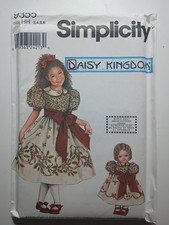 Simplicity Daisy Kingdom 9355 Girl's Doll Dress Pattern Size HH 3,4,5,6