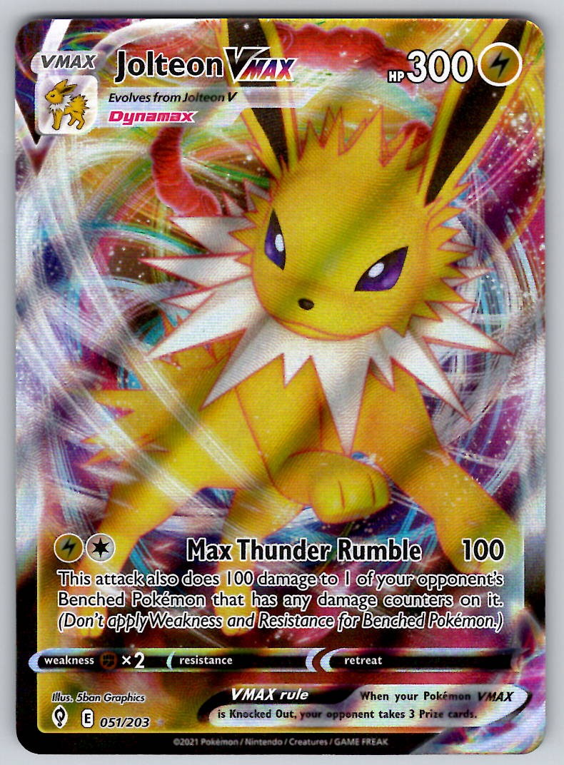 Jolteon VMAX 051/203 Evolving Skies NM Pokemon VMAX Rare