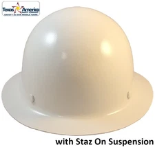 MSA Skullgard Full Brim Hard Hat With STAZ ON Suspension - White