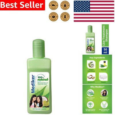 Clinically Tested Anti-Lice Shampoo with Neem & Coconut, 50ml - Unisex Formula