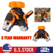 Giraffe Tools Garden Hose Splitter 2 Way Heavy Duty 3/4" GHT Y Connector Orange