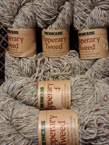 Vintage Reynolds Tipperary Tweed Yarn 5 Skeins 100% Wool Ireland Gray 517 image 6