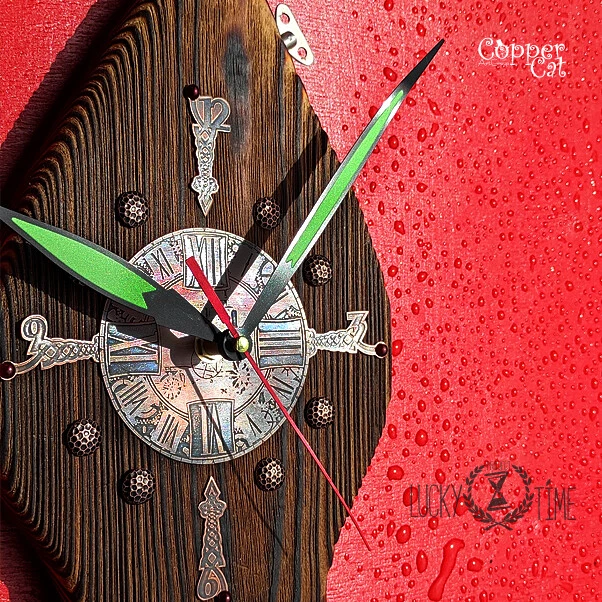 Steampunk Designer Wooden Clock / Celtic style Wooden Art / Bracket clock  - Image 3 of 4