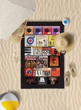 58"x39" Northern soul flyer design microfibre beach towel sun bathing towel