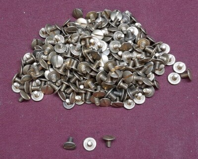 Leather Hardware - LOT Of 200 SOLID BRASS  Screws - Pan Head 8-32 X 1/4'' 