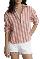 Polo Ralph Lauren Linen Shirt Leinenbluse Vokuhila Hemd T-Shirt Top Bluse New S