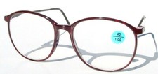 NWT Vintage 90's Carbon Fiber School Boy Reading Glasses 2.00 Burgundy