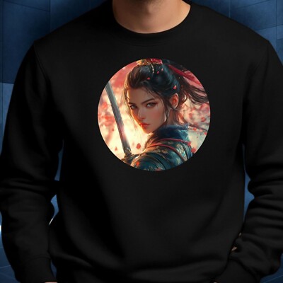 Kriegerin Anime Sweatshirt Kuschelig und Perfekt für jeden Anlass Sbis4XL