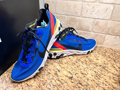 Nike Mens React Element 55 Game Royal Shoes Blue Black