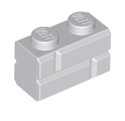 100 PCS LEGO 1x2 LIGHT BLUISH GRAY MASONRY PROFILE BRICKS 98283 WALL