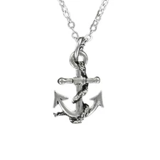 ANCHOR NECKLACE on Cable Chain or Charm Only Pewter Nautical Ship Boat Cruise