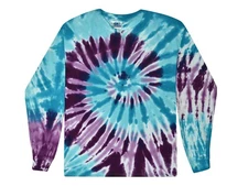 Barbados Long Sleeve Tie Dye T-Shirt Adult & Kids Sizes 100% Pre-Shrunk Cotton 