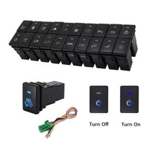 Bleu Etanche Rocker Bascule Interrupteur Light LED Bateau Voiture Pour Toyota