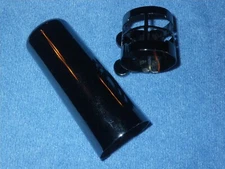 EASTERN MUSIC ALTO SAXOPHONE LIGATURE & MOUTHPIECE CAP - BLACK NICKEL FINISH