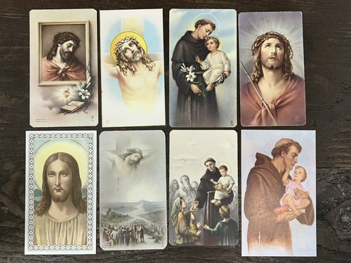 Lot of 8 Catholic Vintage HOLY CARDS Holy Family Joseph Jesus - Picture 2 of 3