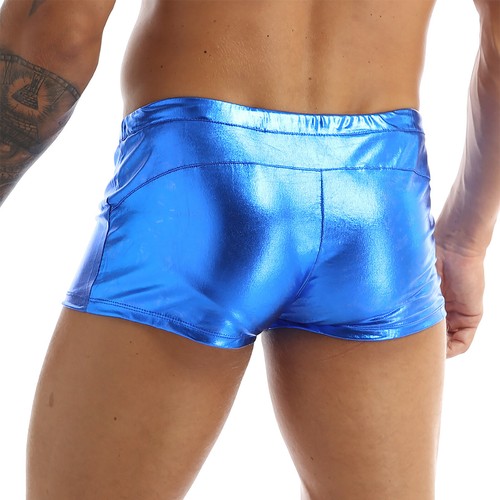Men Shiny Metallic Boxer Shorts Patent Leather Drawstring Trunks Casual Clubwear - Picture 62 of 74