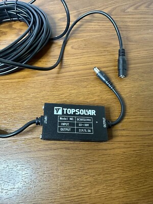 TopSolar Step-Down Transformer Box 22-30V to 21V w/ Extension Cable for Panels