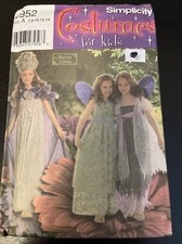 Girls Fairy Costume 7-14 Sewing Pattern Simplicity 4952 OOP