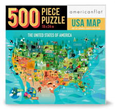 Jigsaw Puzzle 500 Pcs "USA Map" by Americanflat NEW Gift Boxed
