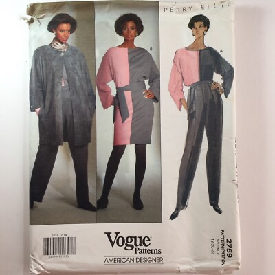 Vogue 2759 Perry Ellis Hose Jacke Cardigan Oberteil Damen Neu Ungeschnittenes Muster PLUS