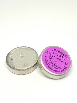 2x Tadiran Knopfzelle Lithium Puffer Batterie TL-2450 PCB bedrahtet Recycelt