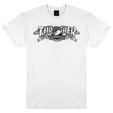 Thrasher Magazine X Anti Hero MAG BANNER Skateboard T Shirt WHITE