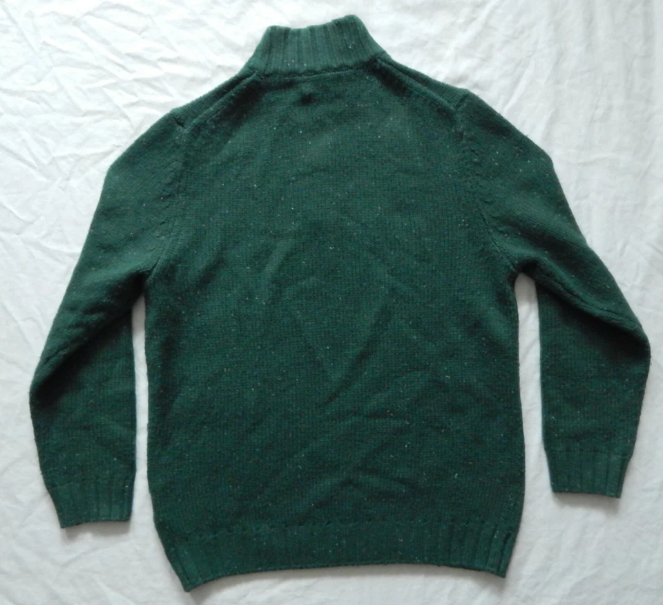 Suéter Pullover Cuello Henley Verde Cuello Alto - Mediano Para Hombre Mezcla de Lana Náutica Foto 2 de 4