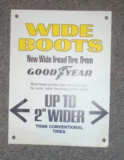 Goodyear Tire & Rubber Co Wide Boots Tire Tag 1980's-1990's
