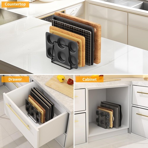 Cutting Board Organizer Kitchen Organizer Rack for Cutting Board Bakeware and... - Picture 3 of 8