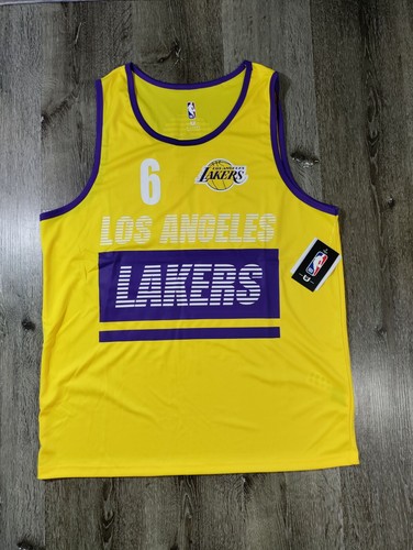 LeBron James Lakers Jersey Men's XL NBA Ultra Yellow #6 LA - Picture 7 of 11