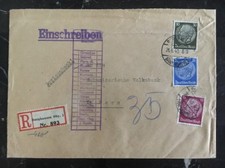 Burghausen Alemania 1940 cubierta censurada al Banco Volks en Berna Suiza