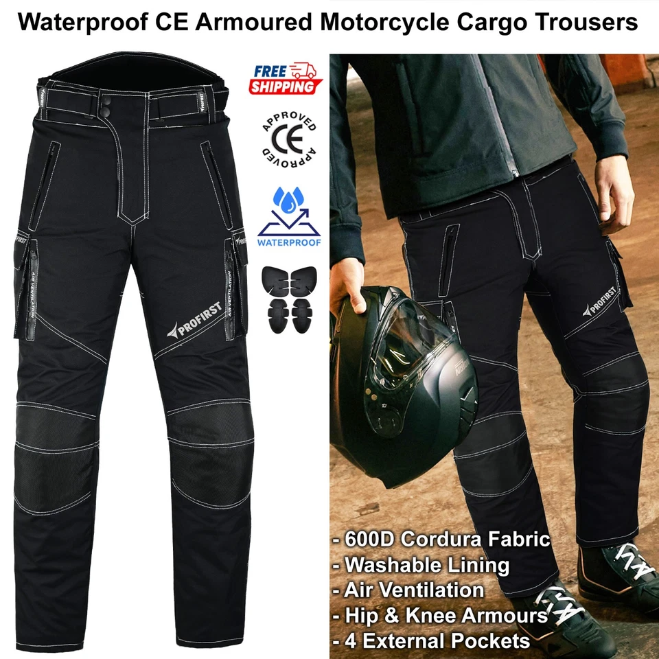 Men's Motorcycle Waterproof Textile Cordura CE Armor Approved Motorbike Jeans UK - Image 2 of 4